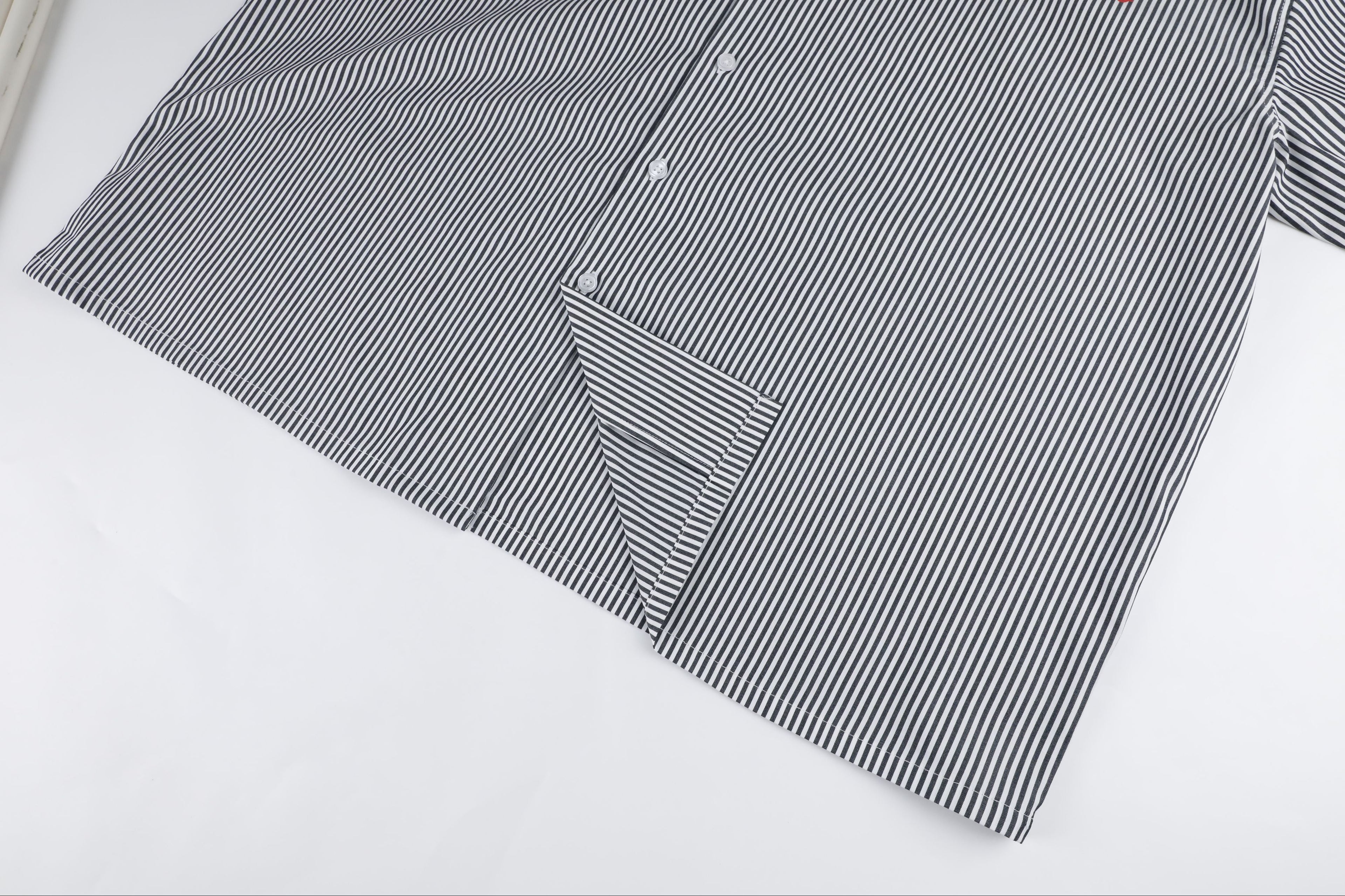 Pinstripe Hair Mechanic Smock - Black