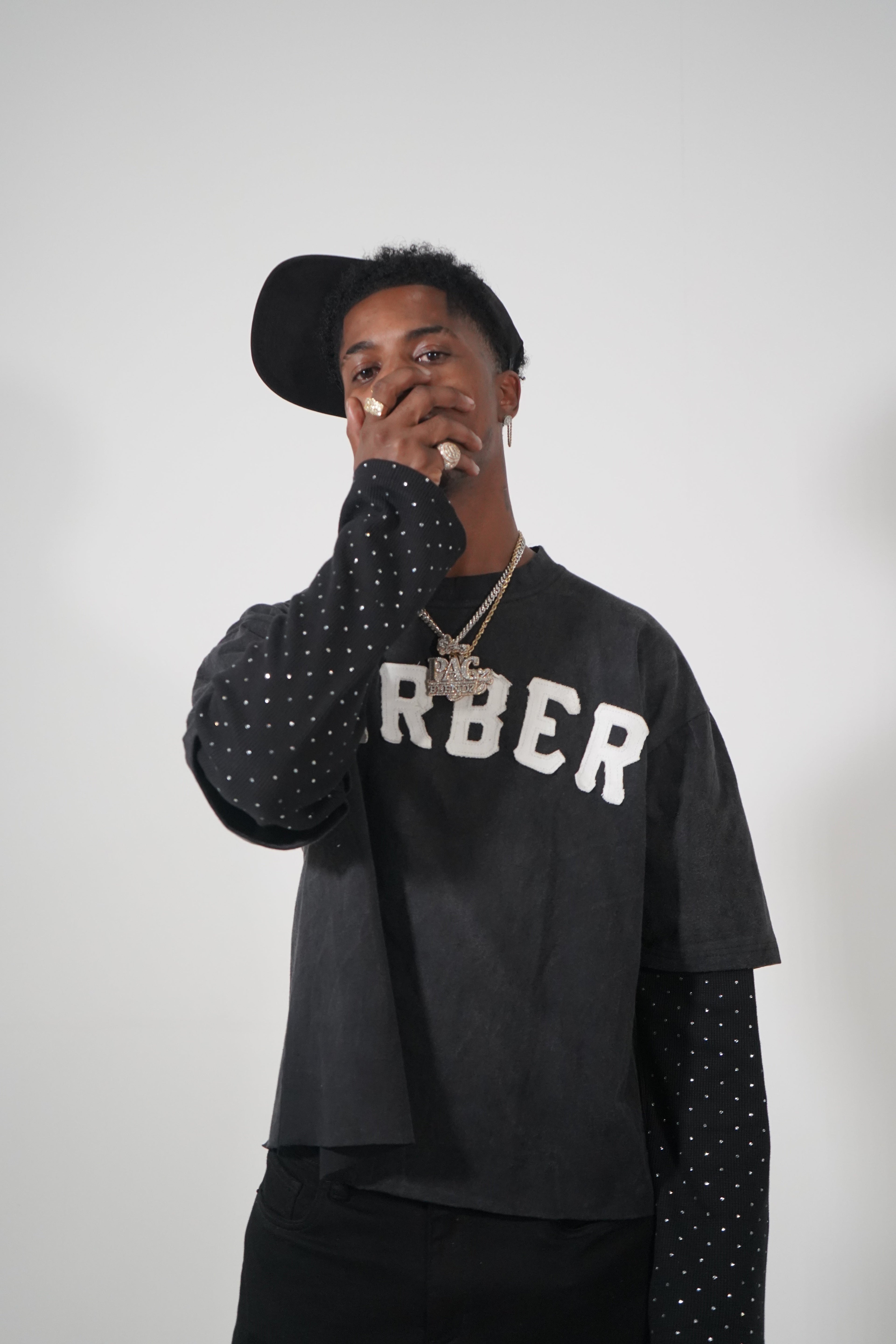 Barber Studded Layered Long Sleeve