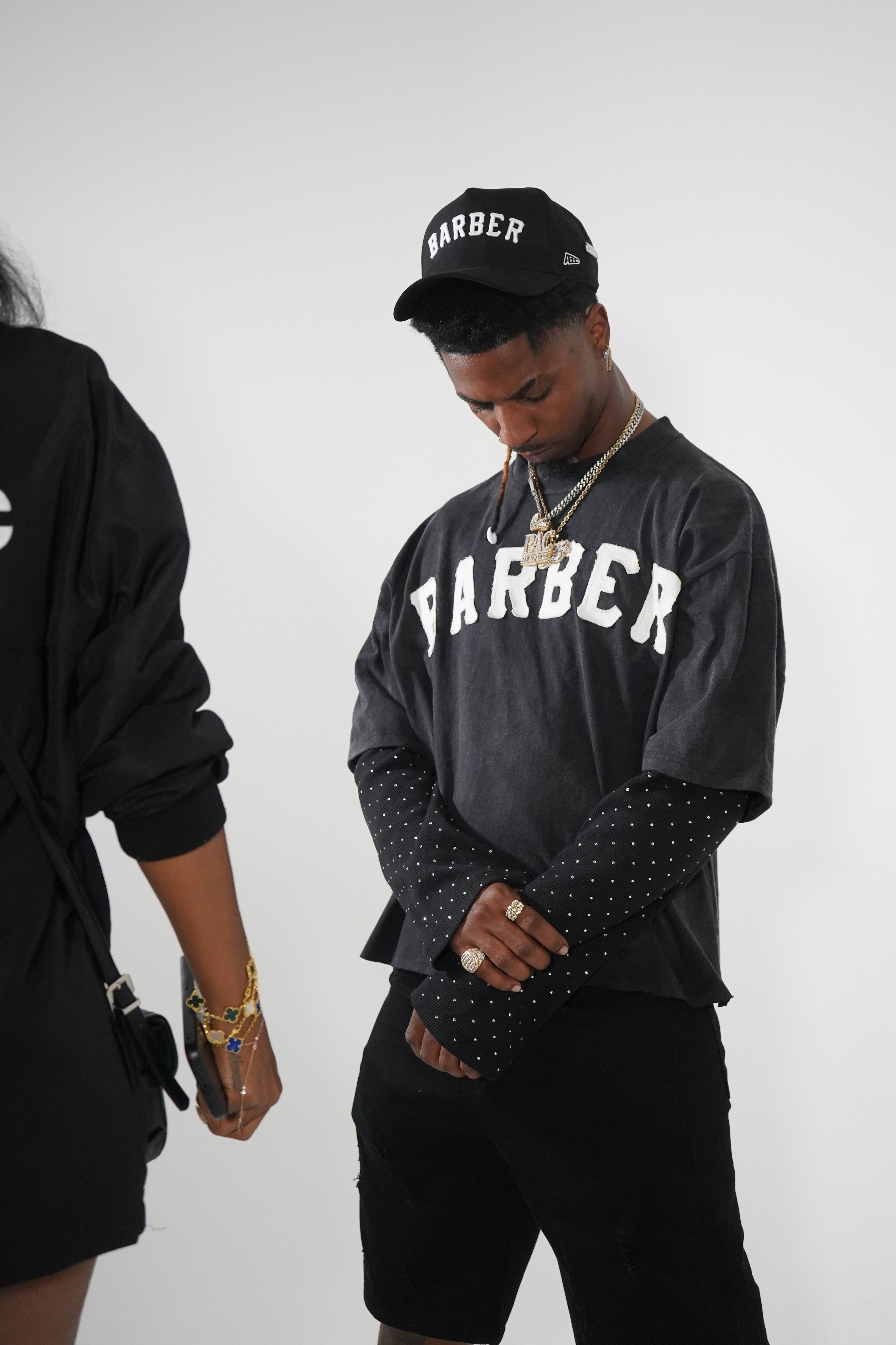 Barber Studded Layered Long Sleeve