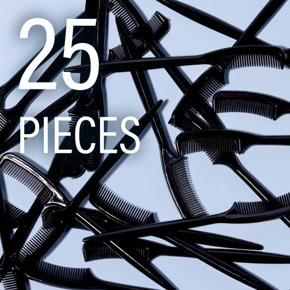 Black Plastic Disposable Eyebrow Comb - 25 Pieces