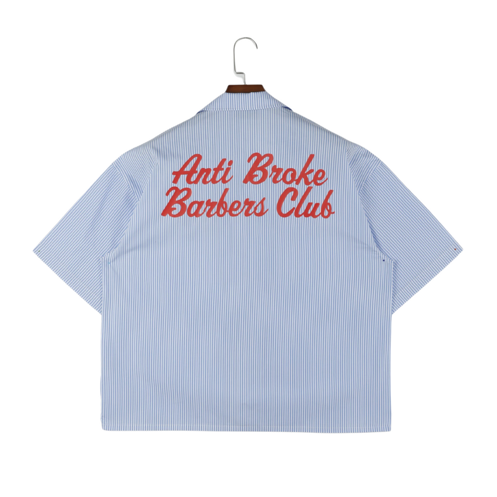 Pinstripe Hair Mechanic Smock - Blue